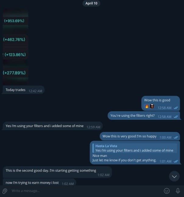 Member review and testimonial screenshot 1